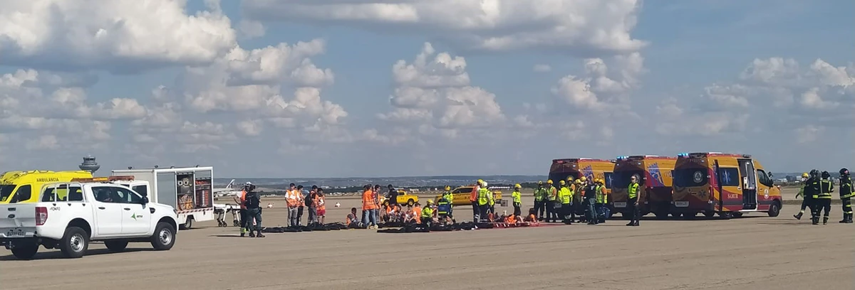 Simulacro general de emergencia aeronutica en el Aeropuerto Madrid-Barajas. Foto: Aena